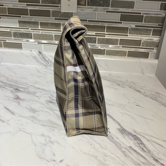 L.L. Bean Lunch Kit tan plaid lunch bag / sack - Picture 3 of 7